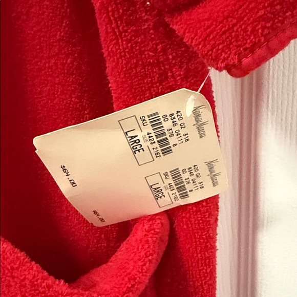 Vintage 1980s Stan Herman Cozy Red Terry Cloth Robe - NWT!!! - Picture 5 of 8